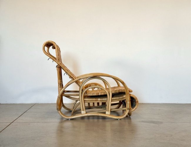 Coppia chaises longue bambù anni 80