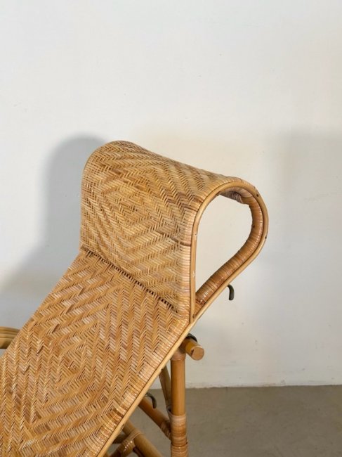 Coppia chaises longue bambù anni 80
