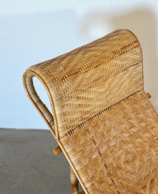 Coppia chaises longue bambù anni 80